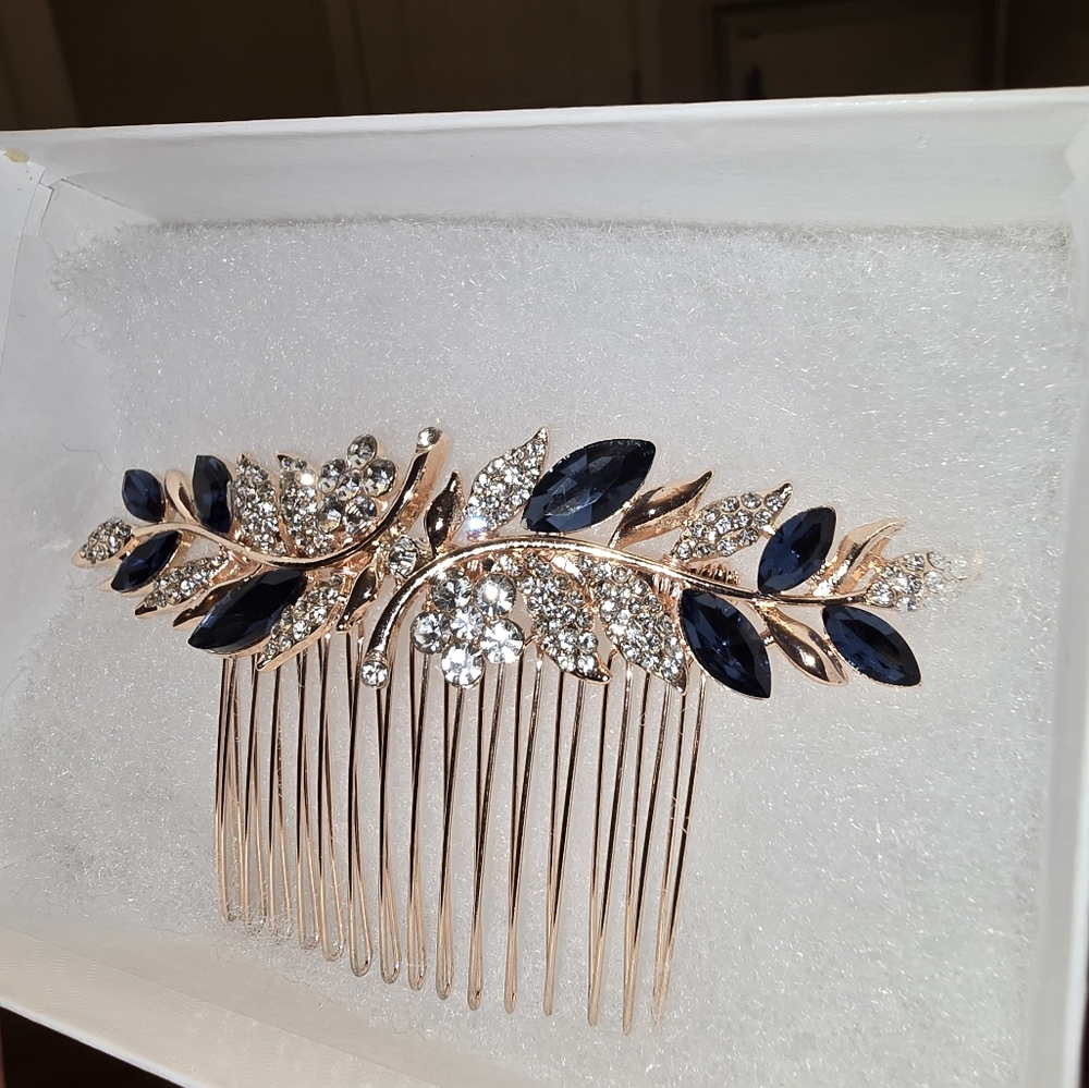 Sapphire bridal hair accessory